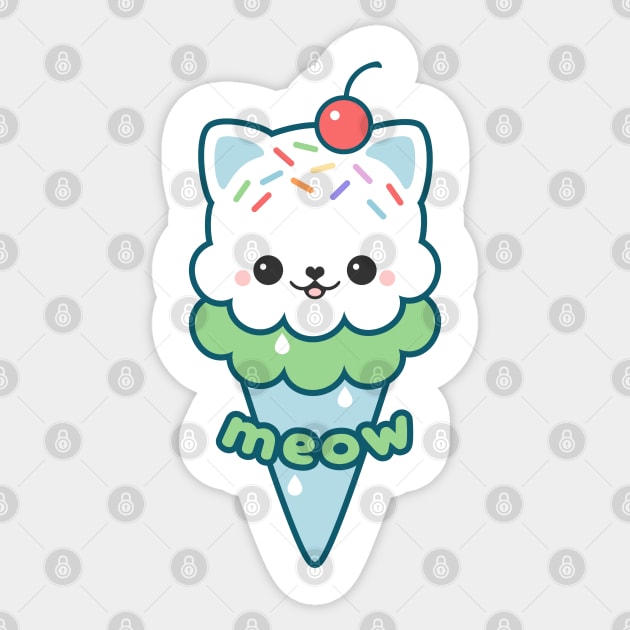 Ice Cream Kitty Sticker by sugarhai